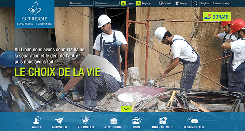 Offre joie and Softimpact put together a trilingual website.